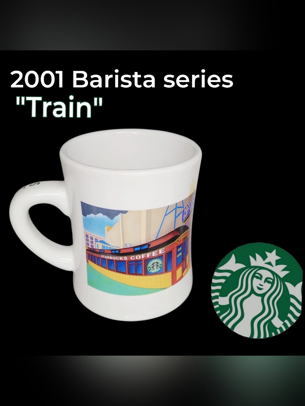 Vintage 2001 Starbucks Barista Train Series Colorful Coffee Mug